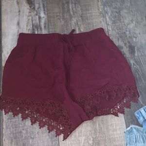 maroon flow shorts